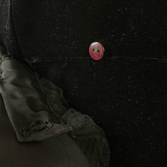 Jessica McClintock Gunne Sax Y2K Black Velvet Strapless Bow Train long dress 11 - Picture 9 of 13